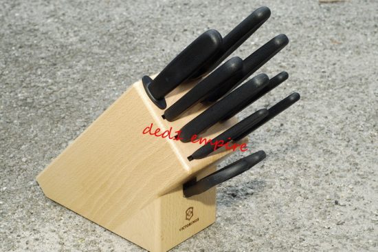 VICTORINOX - blok kayu pisau & alatan dapur - 9 unit