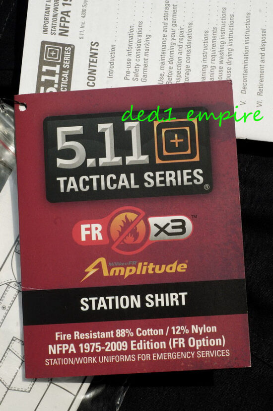 5.11 - baju "STATION" kalis api (piawaian NFPA)